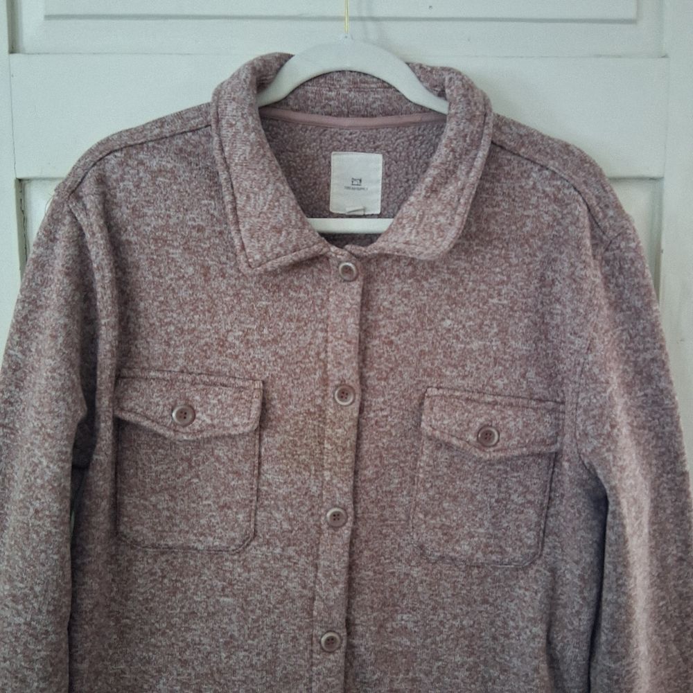 Thread & Supply Praline Color Button-Up Fleece Shirt Shacket Jacket Sz XL - Picture 2 of 15